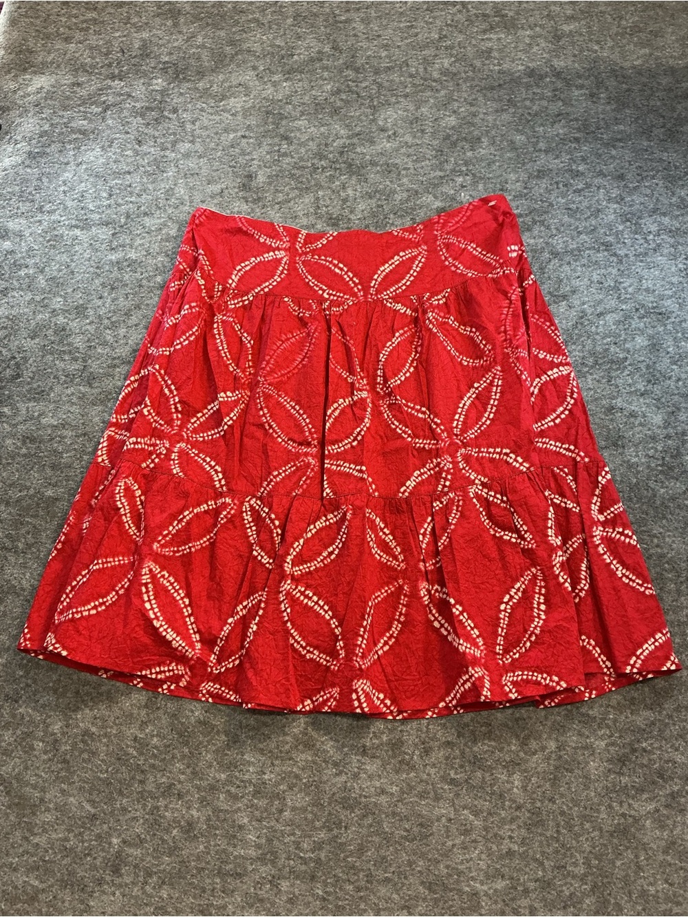 Piazza Sempione Red Patterned A-Line Women's Skirt Size 28